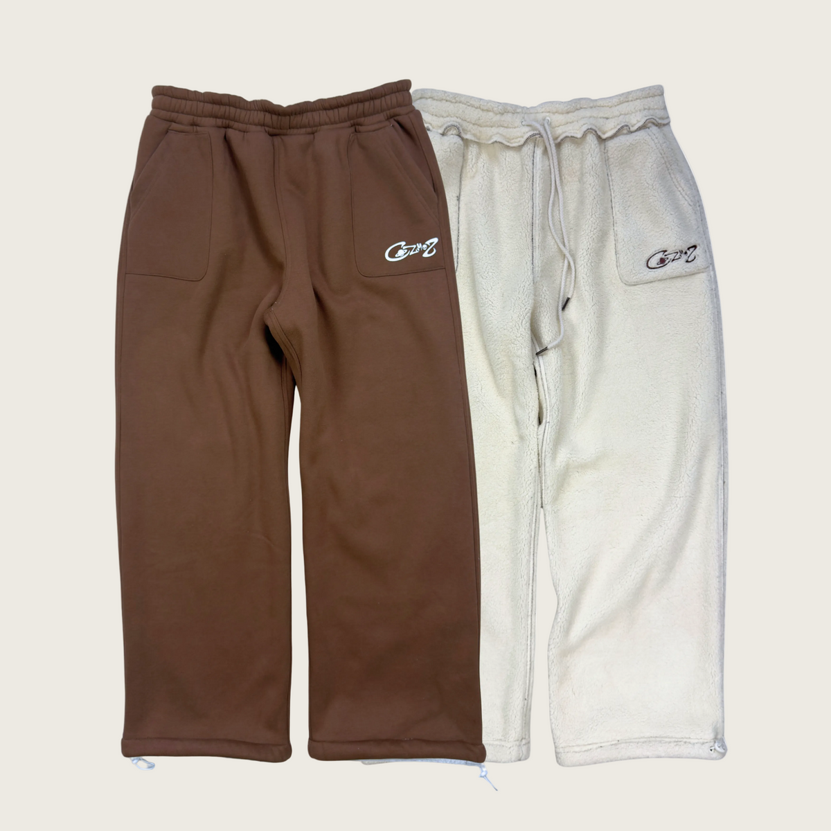 Reversible sweatpants(Brown & Cream)