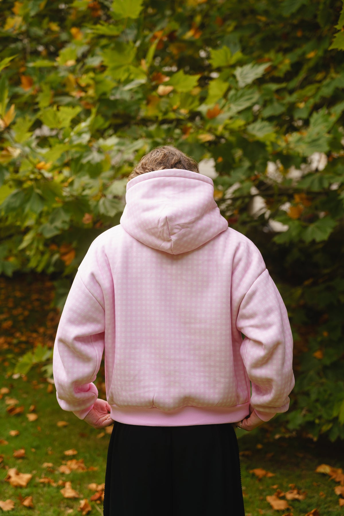 Gingham Hoodie - Pink
