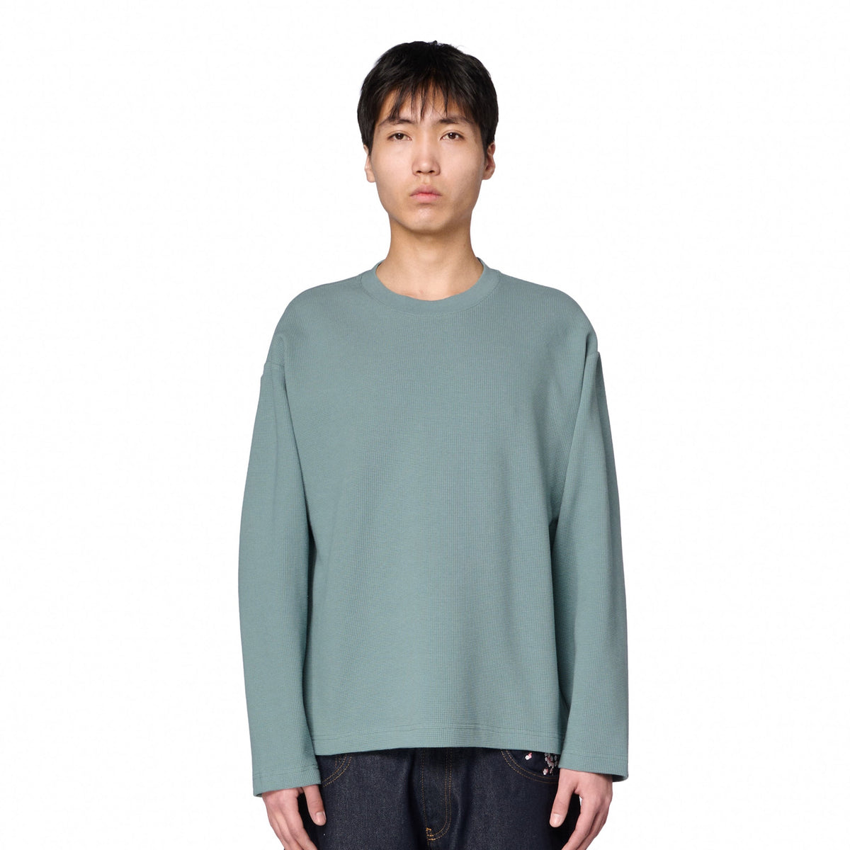 "blossom" waffle Longsleeve blue
