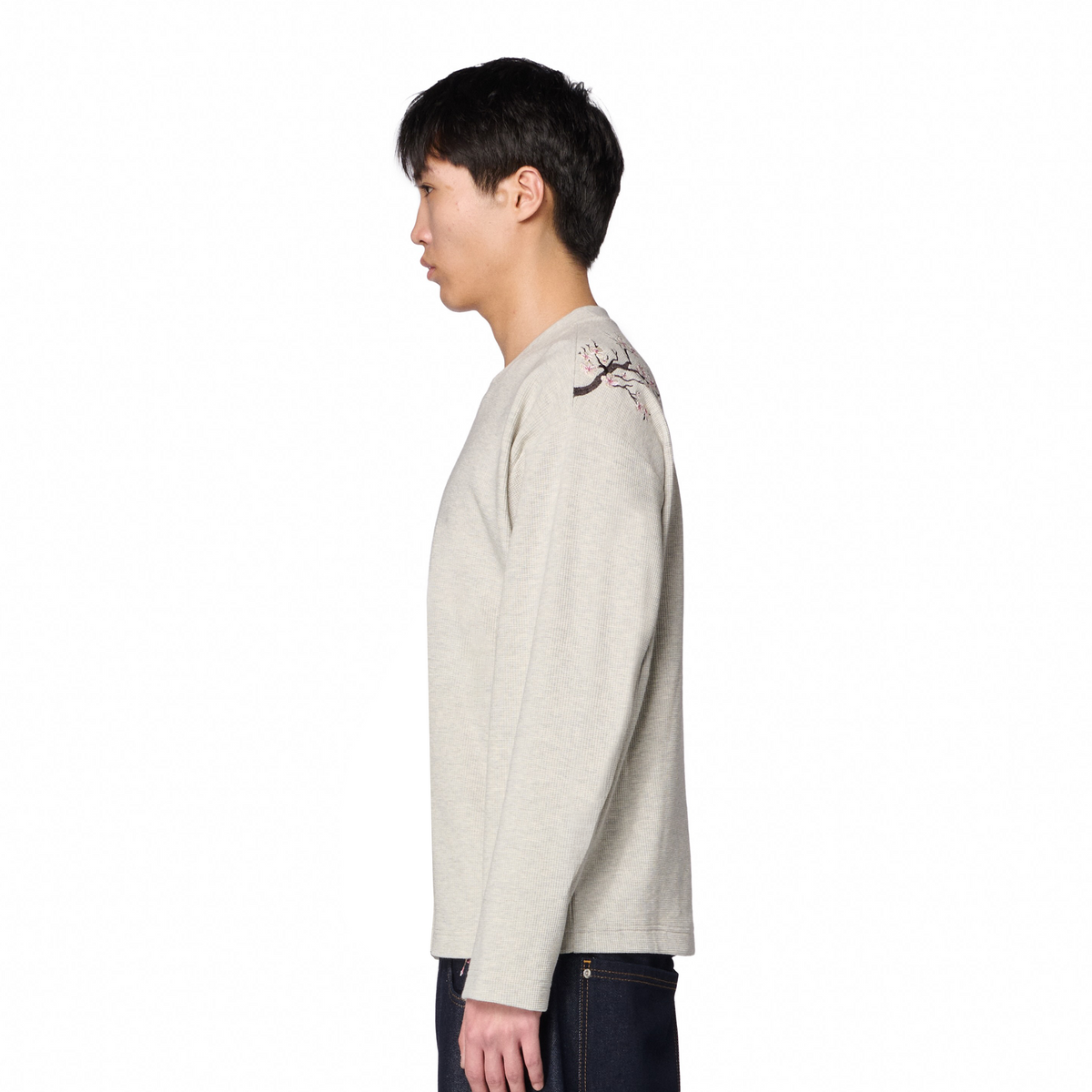 "blossom" waffle Longsleeve grey melange