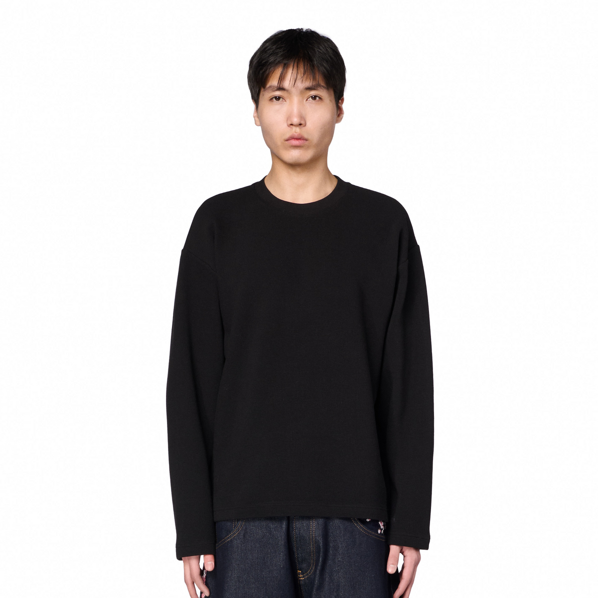 "blossom" waffle Longsleeve black