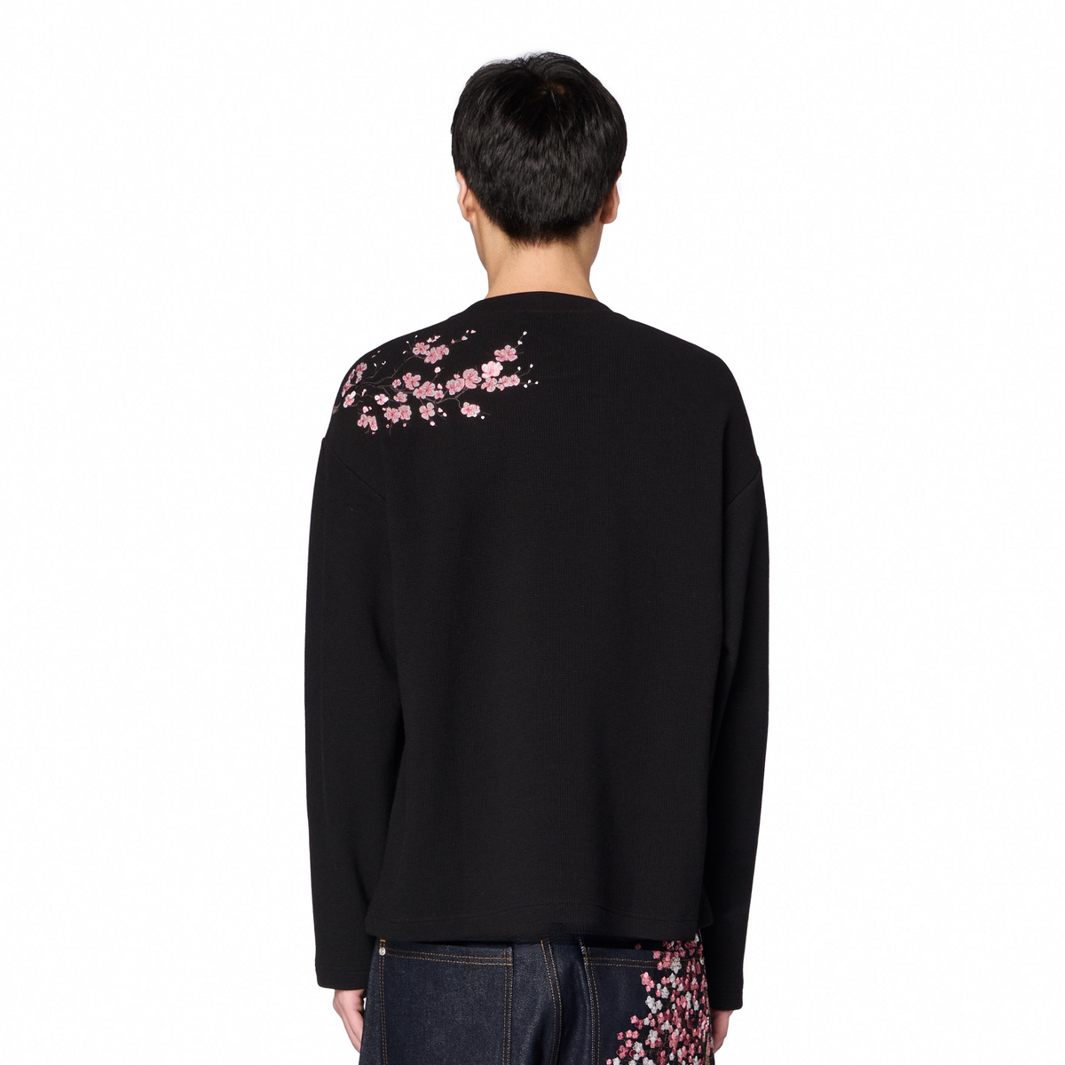 "blossom" waffle Longsleeve black