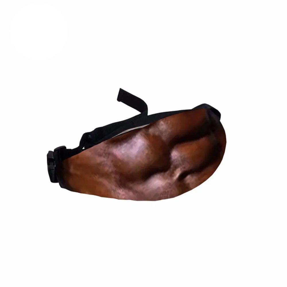 Waist Pack Realistic Looking Large Capacity Oxford Cloth 3D Artificial Dad Beer Belly Fanny Bag for Travel