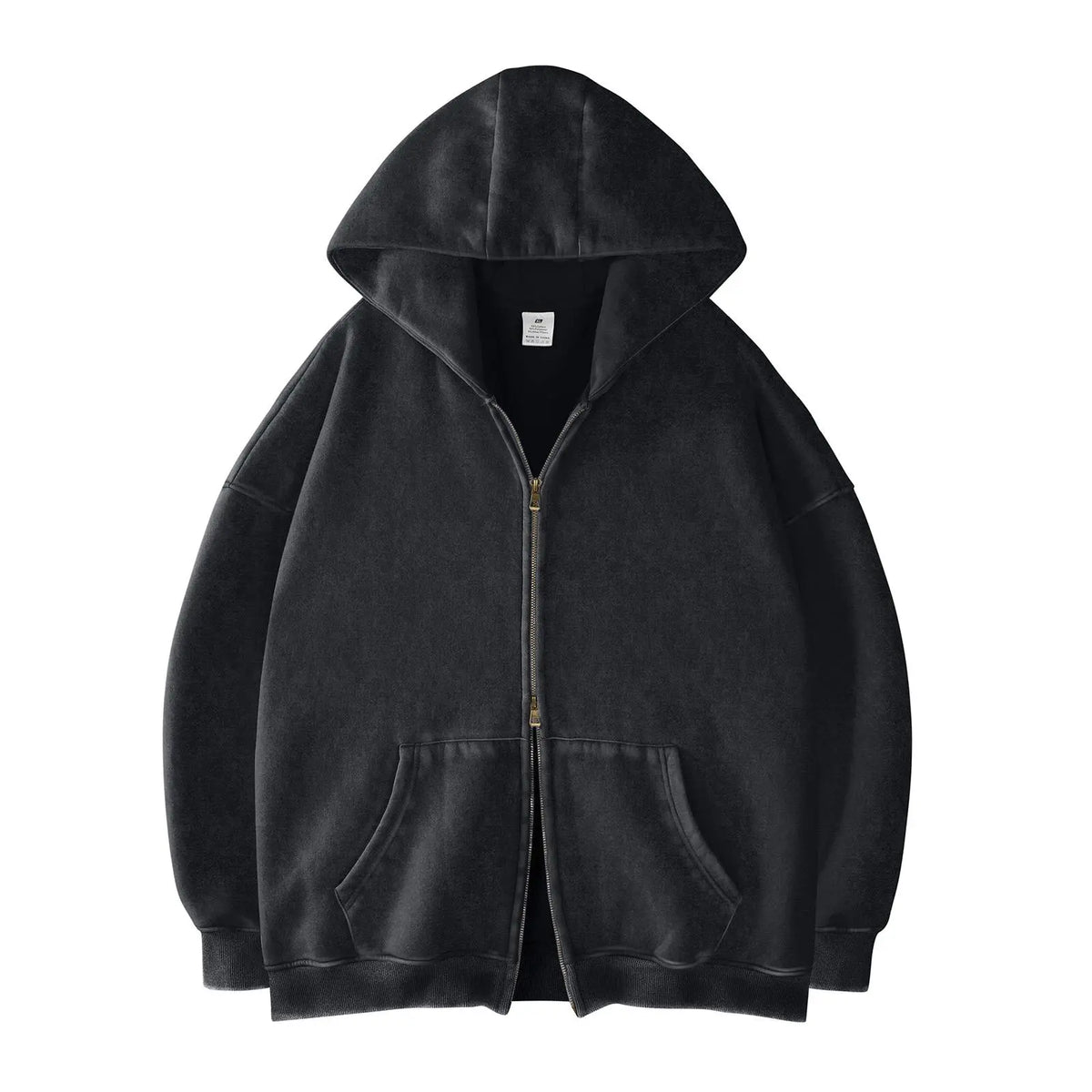 Unisex Oversized Acid Wash Zip Hoodie