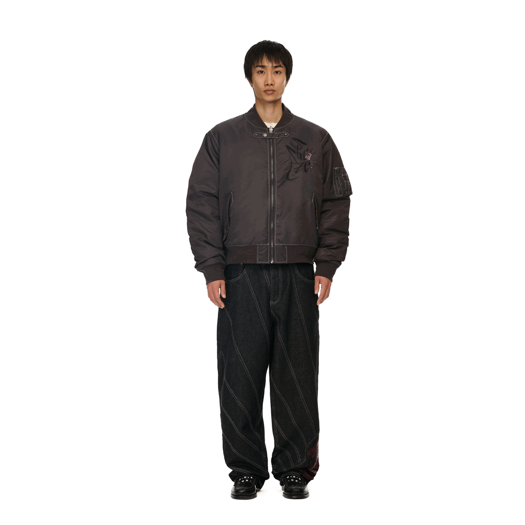 "yakuza v2" bomber Jacket deep plum