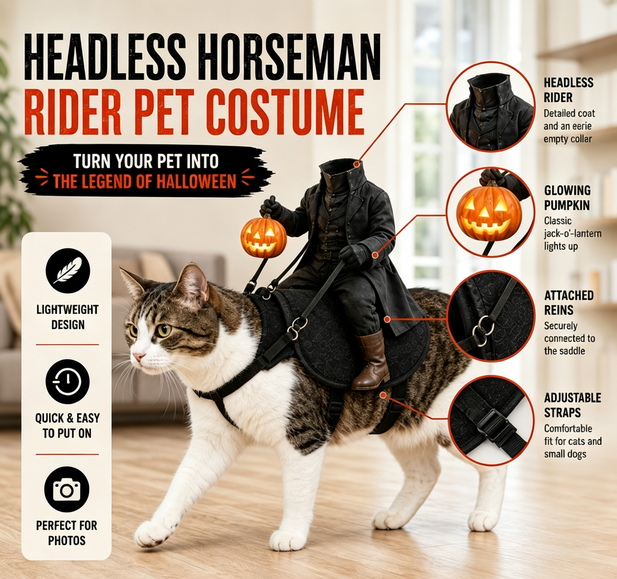 The Headless Horseman Rider Pet Costume