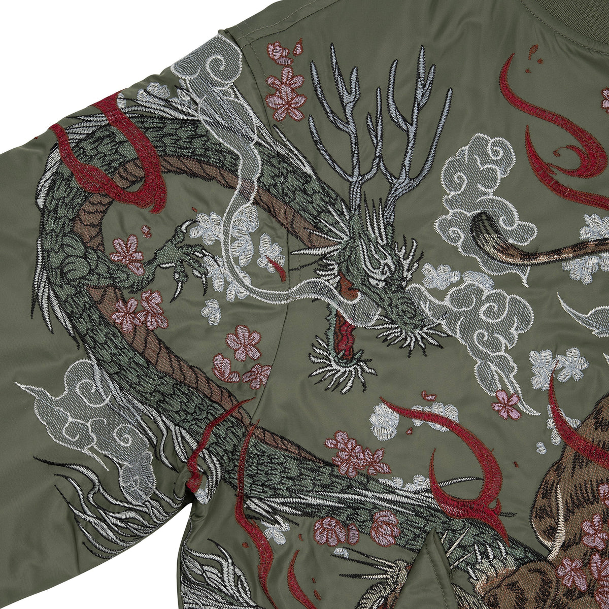 "yakuza v2" bomber Jacket dark green