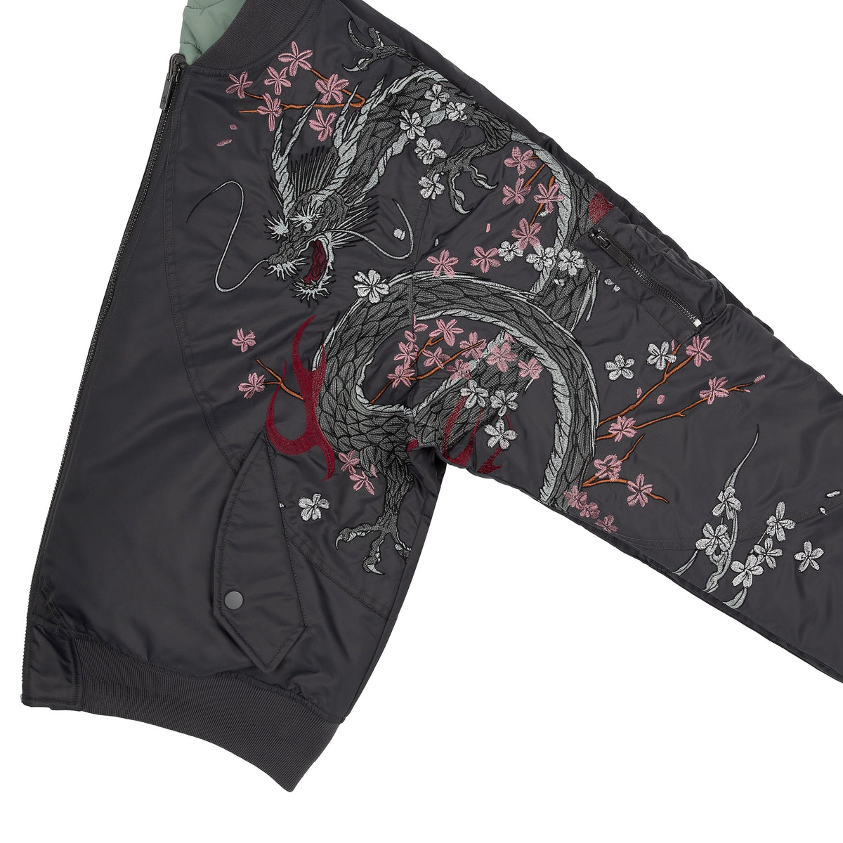 "yakuza v2" bomber Jacket dark grey
