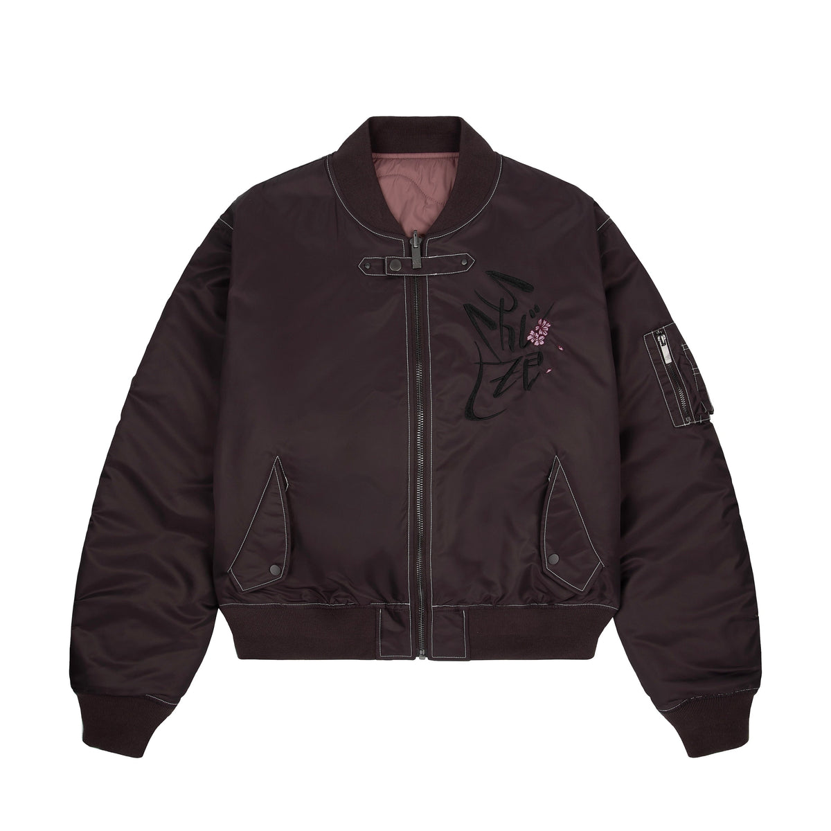 "yakuza v2" bomber Jacket deep plum