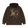 "yakuza" brown washed denim Jacket