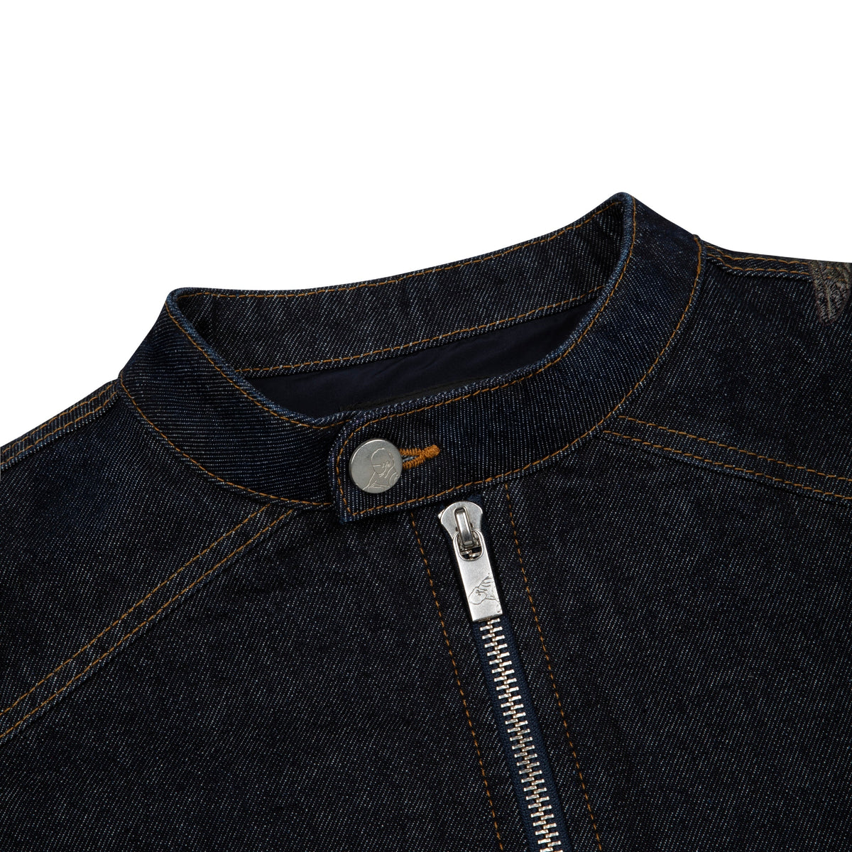 "hellboy" indigo raw denim Biker jacket