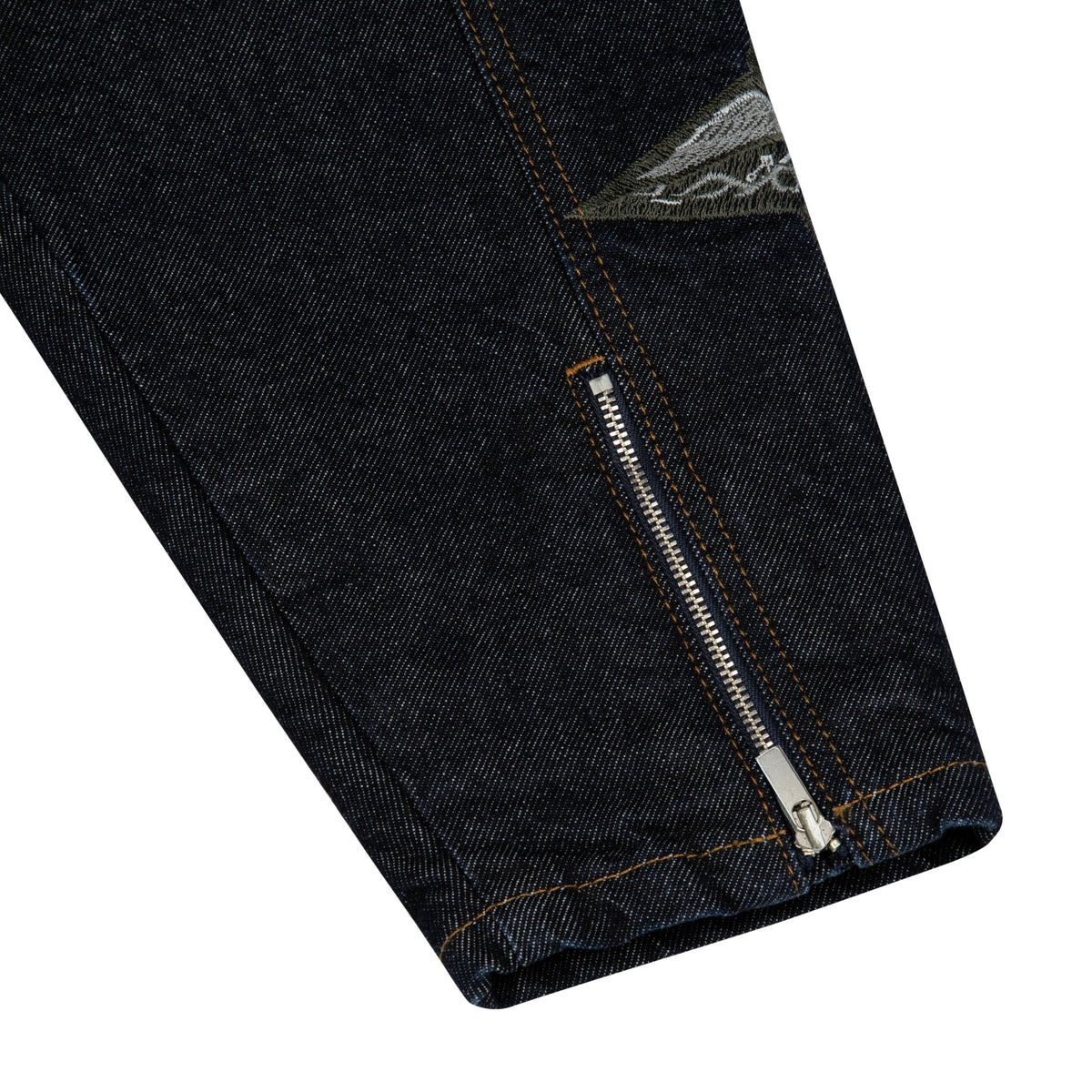 "hellboy" indigo raw denim Biker jacket
