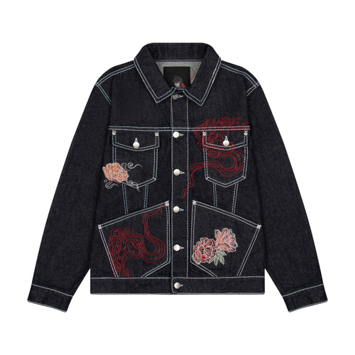 "lotus v2" indigo raw denim Jacket