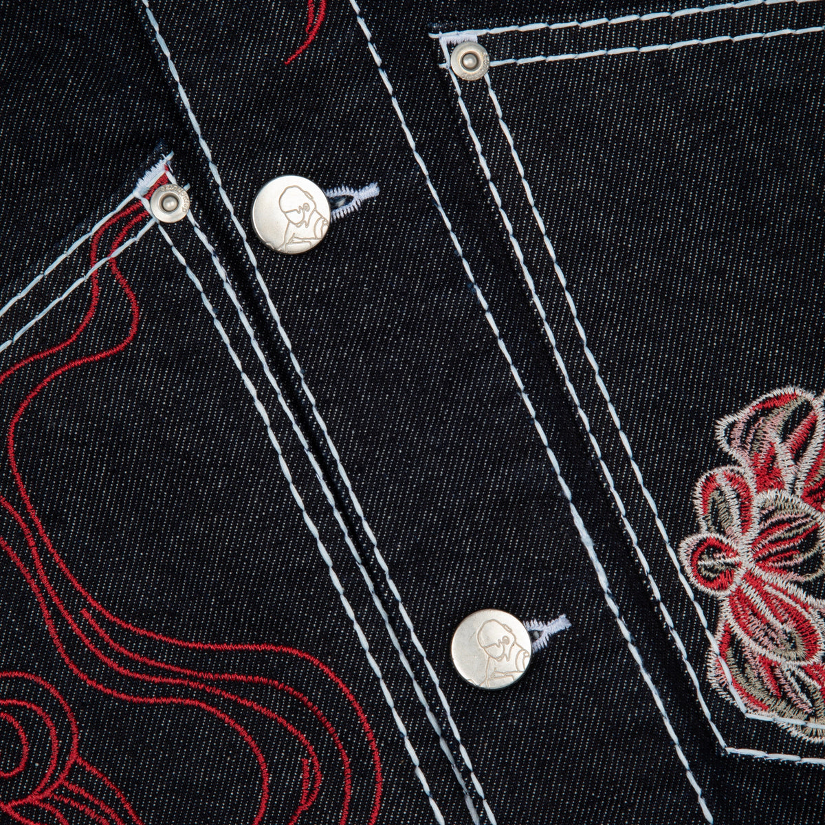 "lotus v2" indigo raw denim Jacket
