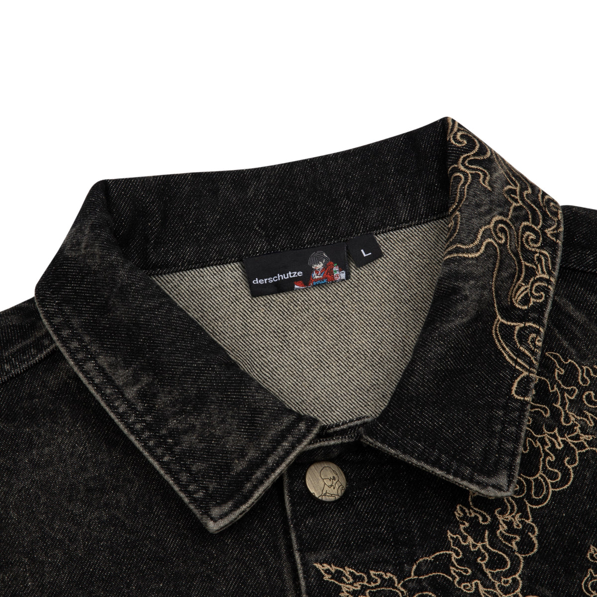 "lotus v2" denim Jacket black