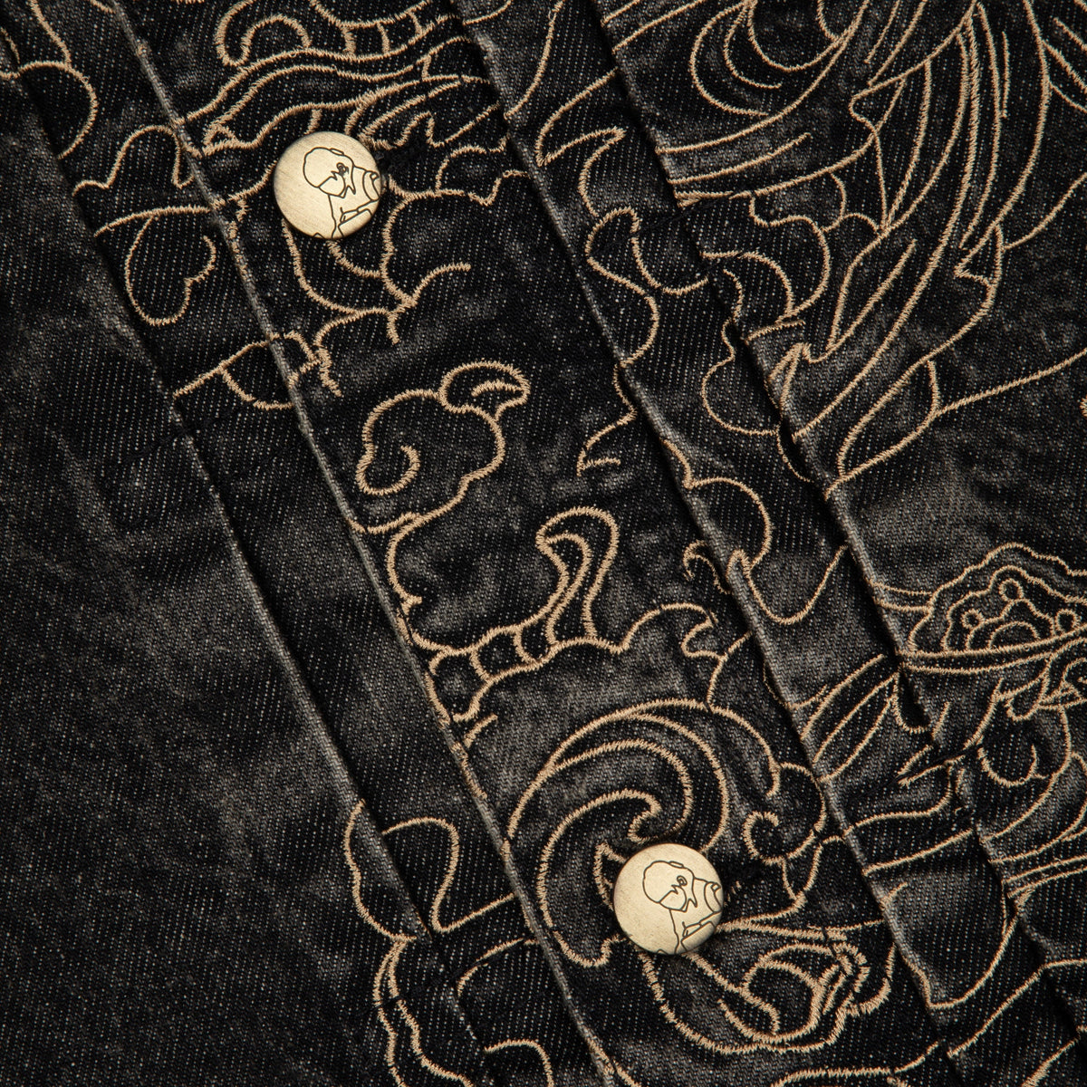 "lotus v2" denim Jacket black