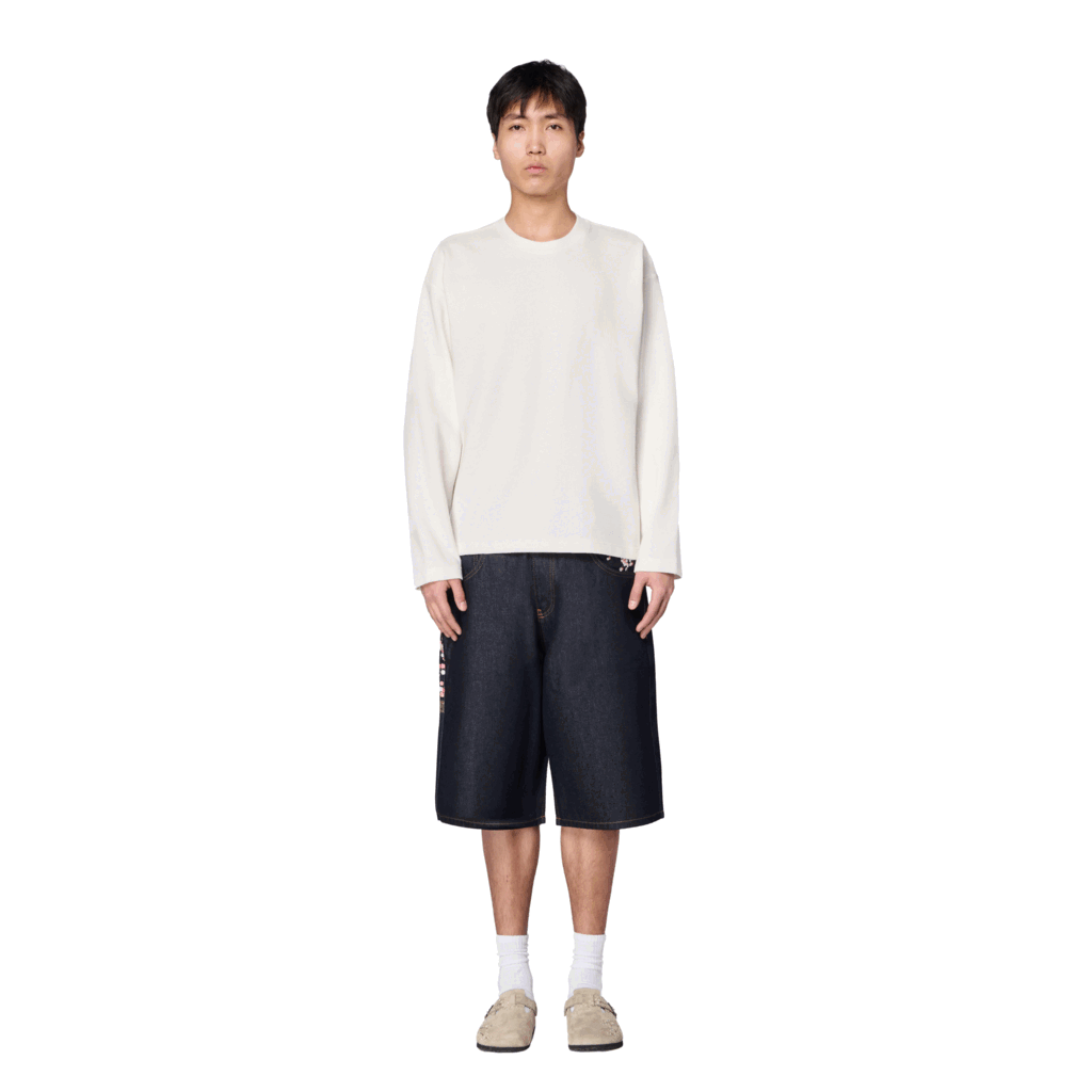 "blossom" waffle Longsleeve off white