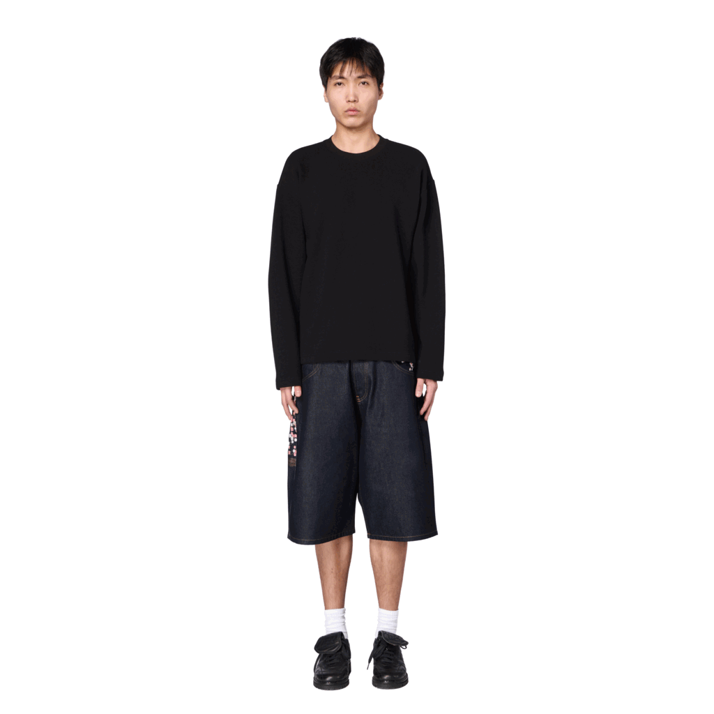 "blossom" waffle Longsleeve black