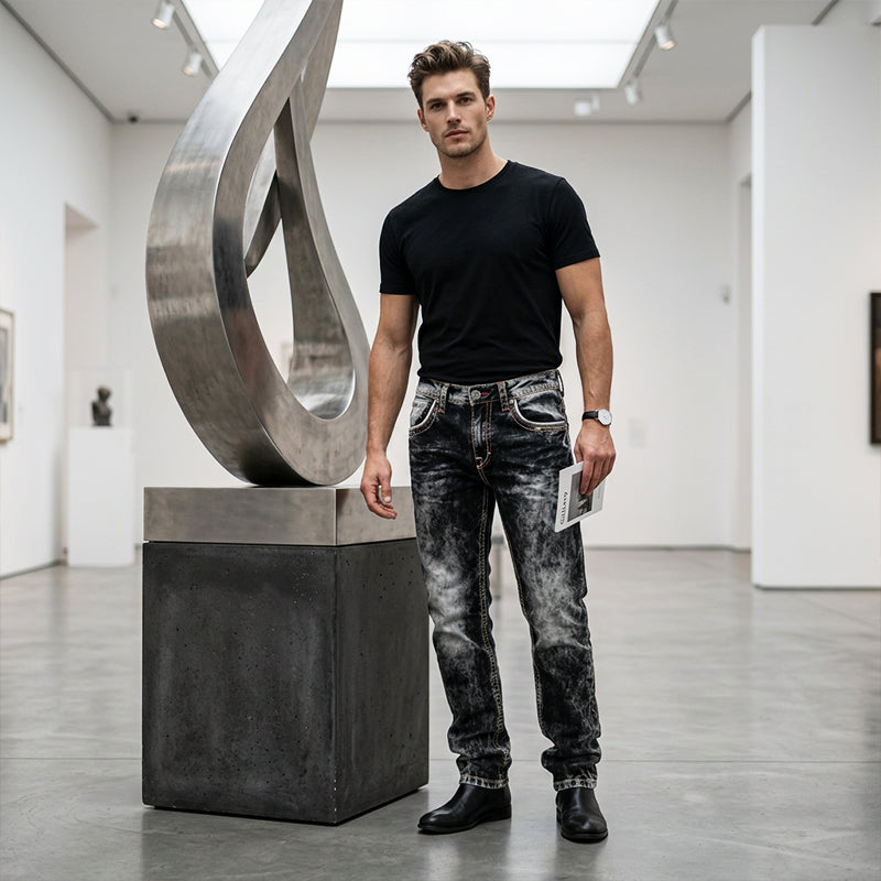 Unkomplizierte Sommer-Jeans für Herren – leichte Stretch-Qualität, gerader Schnitt,
