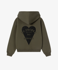 HOODIE OLIVE GREEN GLITTER BLACK