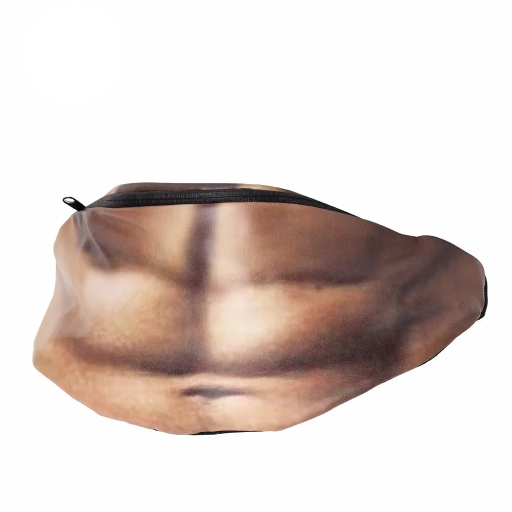 Waist Pack Realistic Looking Large Capacity Oxford Cloth 3D Artificial Dad Beer Belly Fanny Bag for Travel