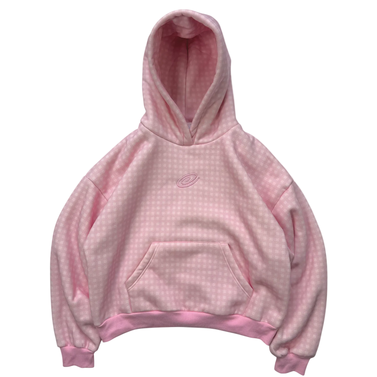Gingham Hoodie - Pink