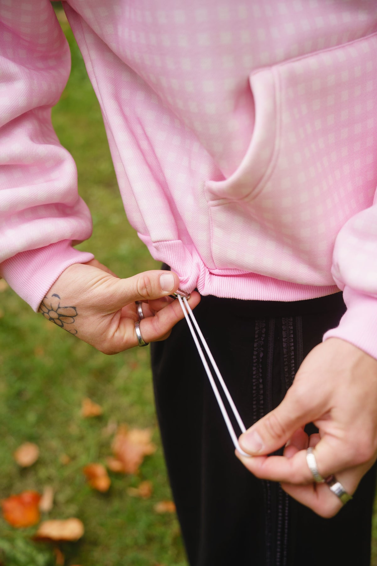 Gingham Hoodie - Pink
