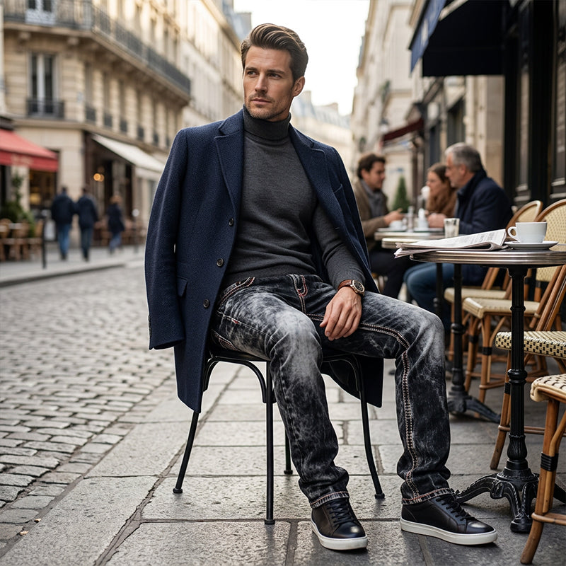Unkomplizierte Sommer-Jeans für Herren – leichte Stretch-Qualität, gerader Schnitt,