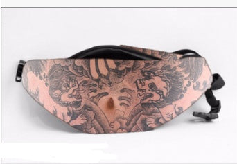 Waist Pack Realistic Looking Large Capacity Oxford Cloth 3D Artificial Dad Beer Belly Fanny Bag for Travel