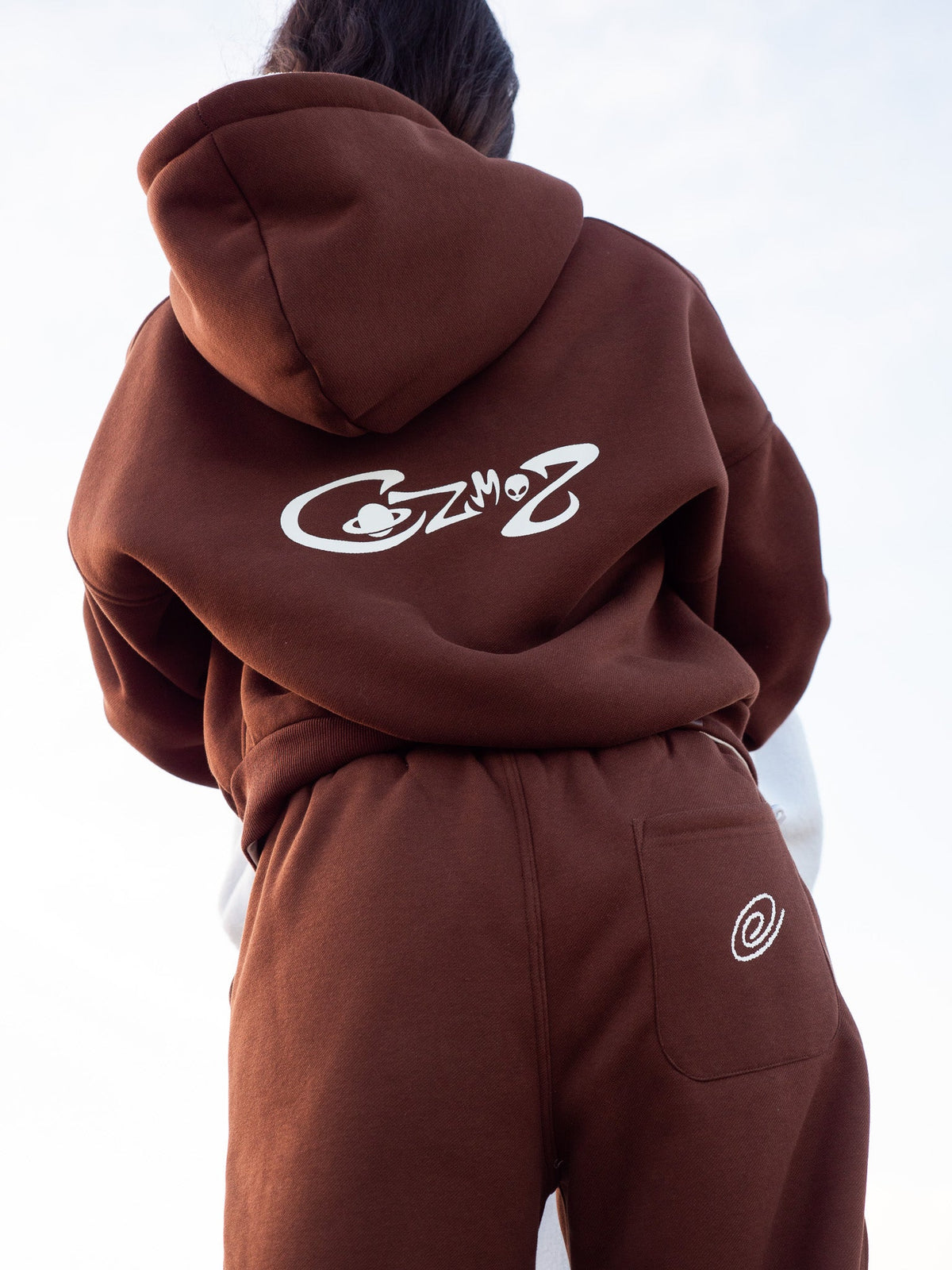 Reversible zip-up Hoodie(Brown & Cream)