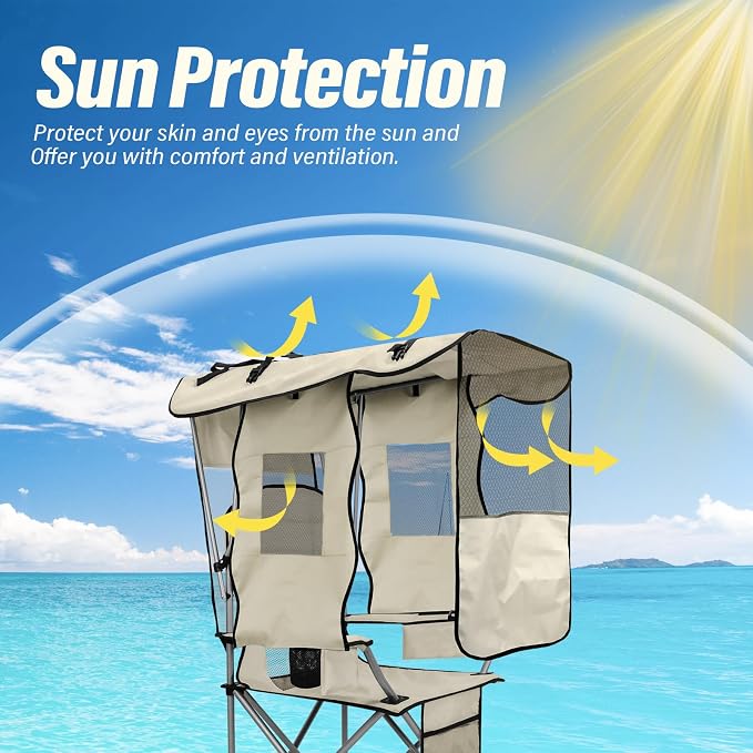 Oversized Portable Canopy Chair for Camping, Beach & Fishing