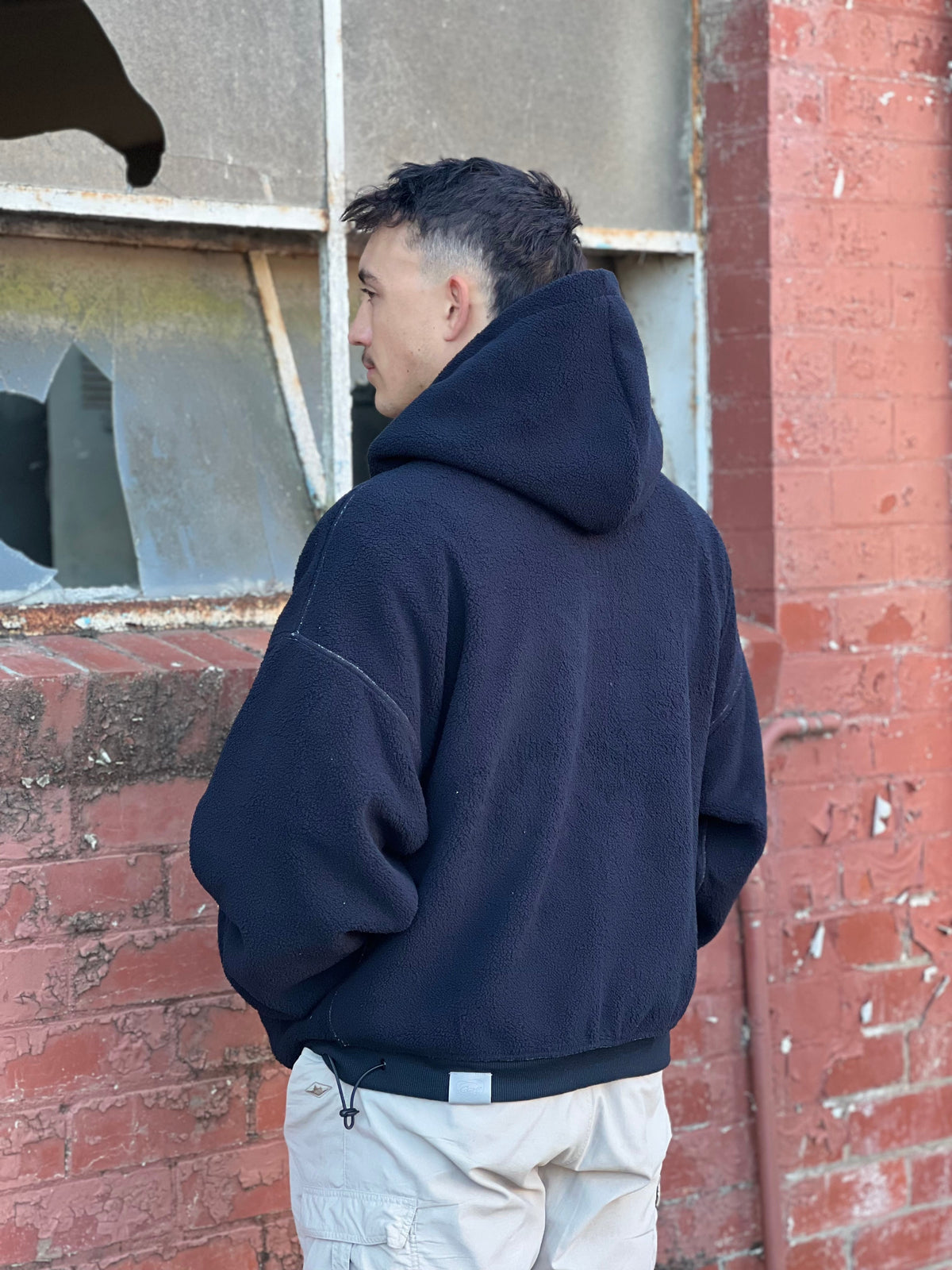 Reverisble zip-up hood (blue & black)