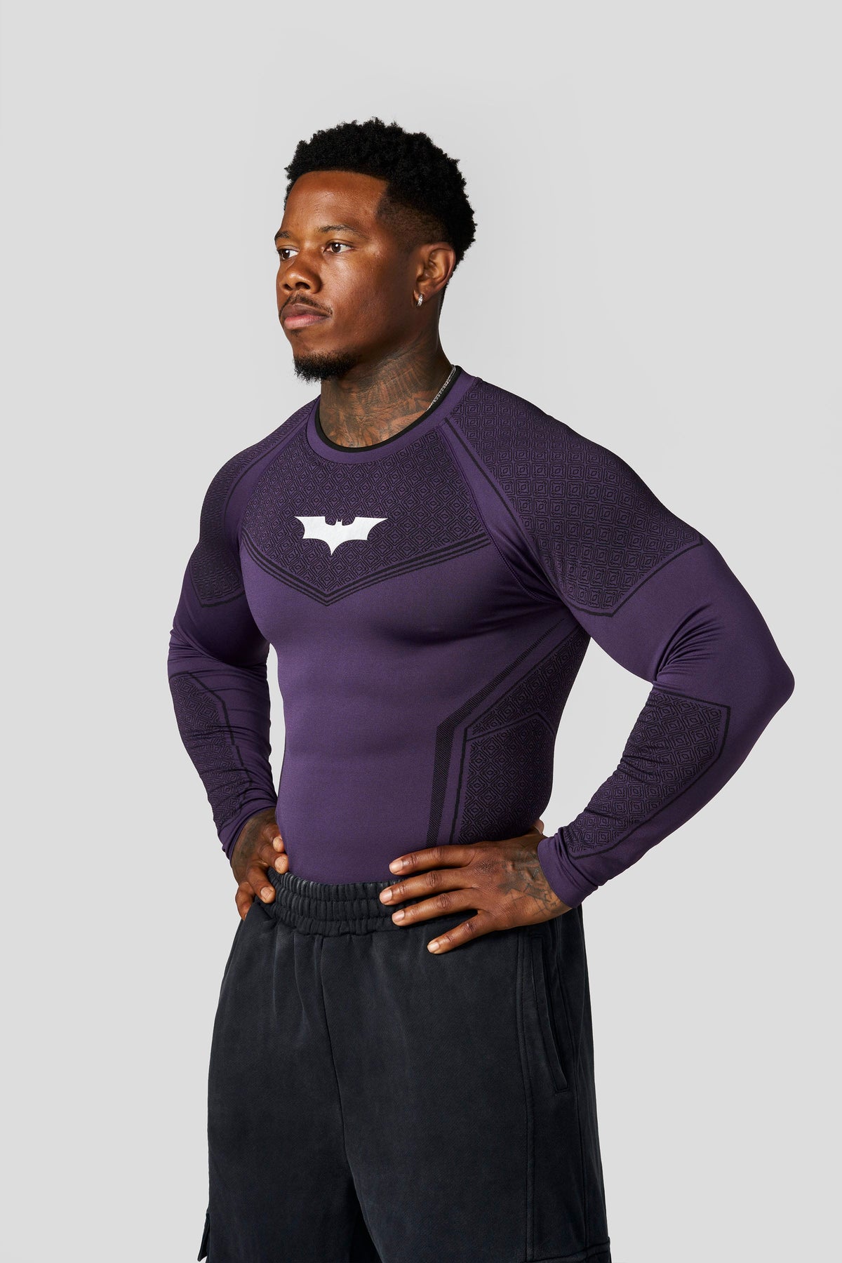 8004 - Batman Compression Longsleeves - Purple Limited Edition