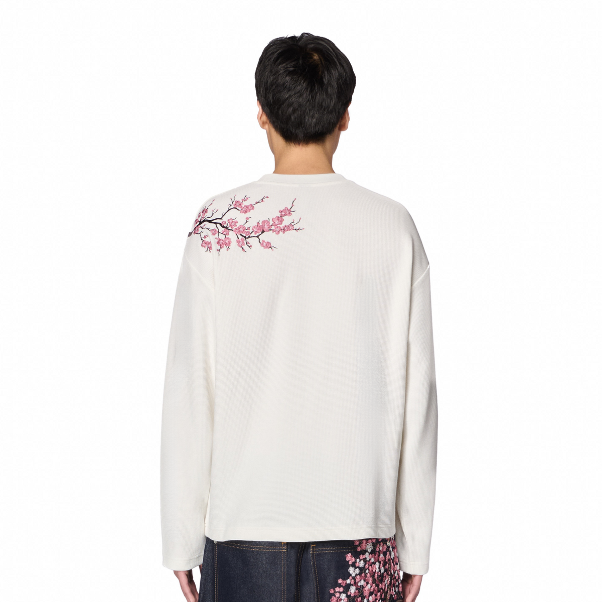"blossom" waffle Longsleeve off white