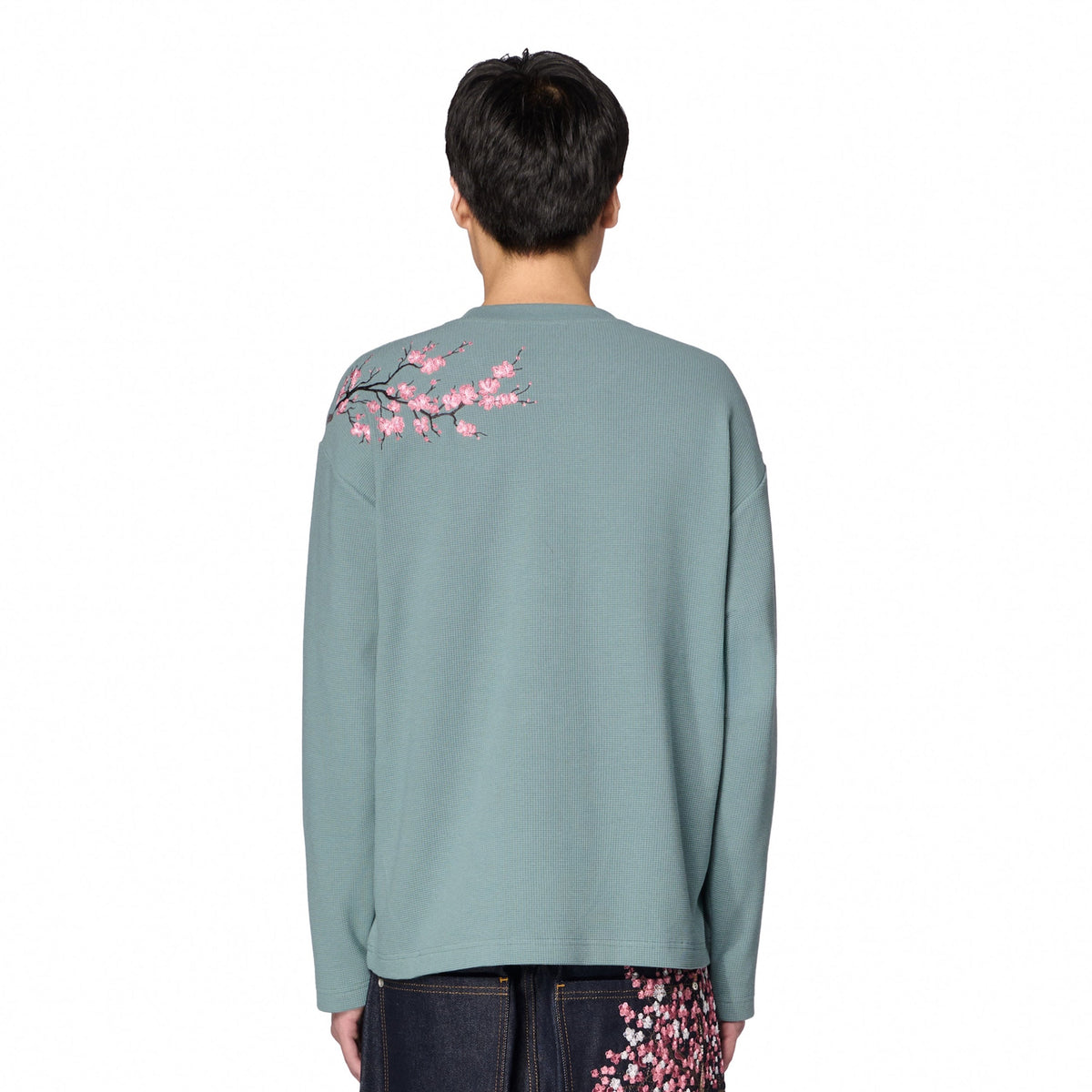 "blossom" waffle Longsleeve blue