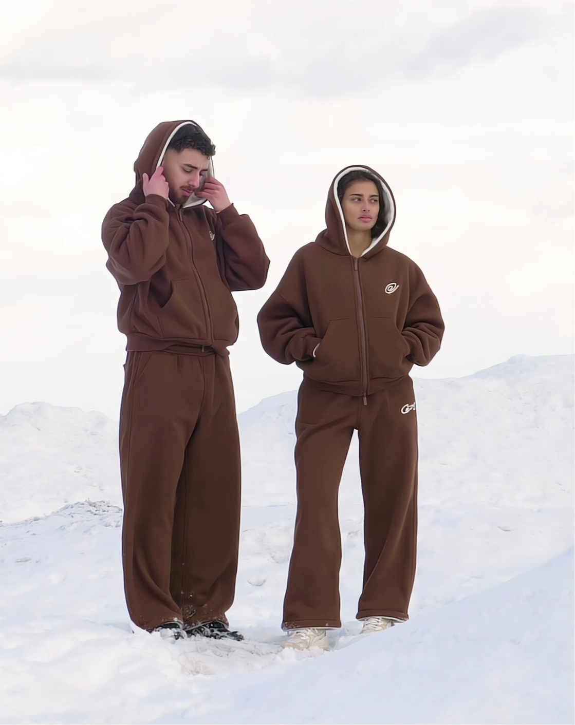 Reversible sweatpants(Brown & Cream)