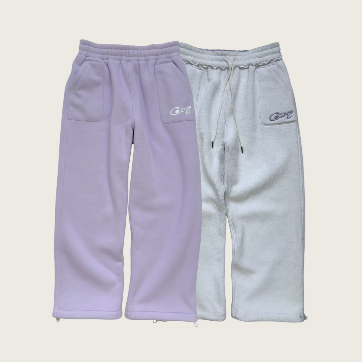 Reversible sweatpants(Lilac & White)