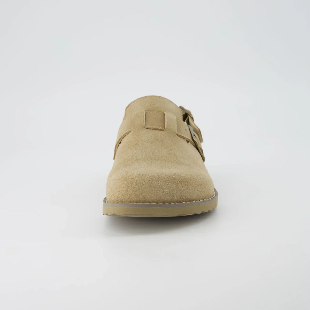 Retro Suede Double-Buckle Slip-On Sandals