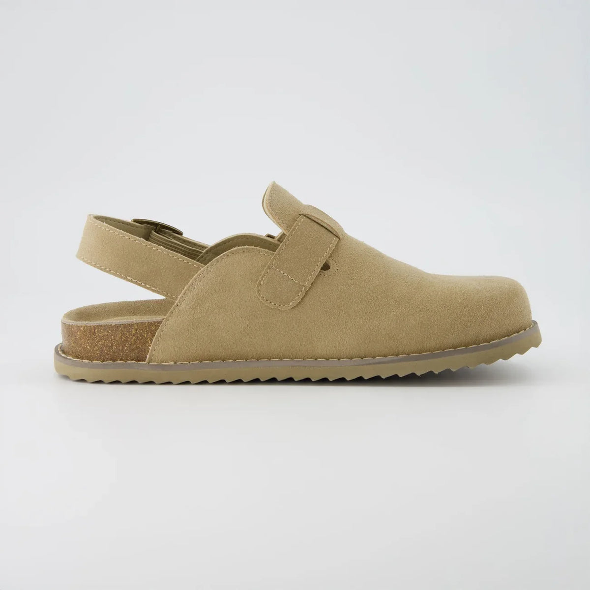Retro Suede Double-Buckle Slip-On Sandals