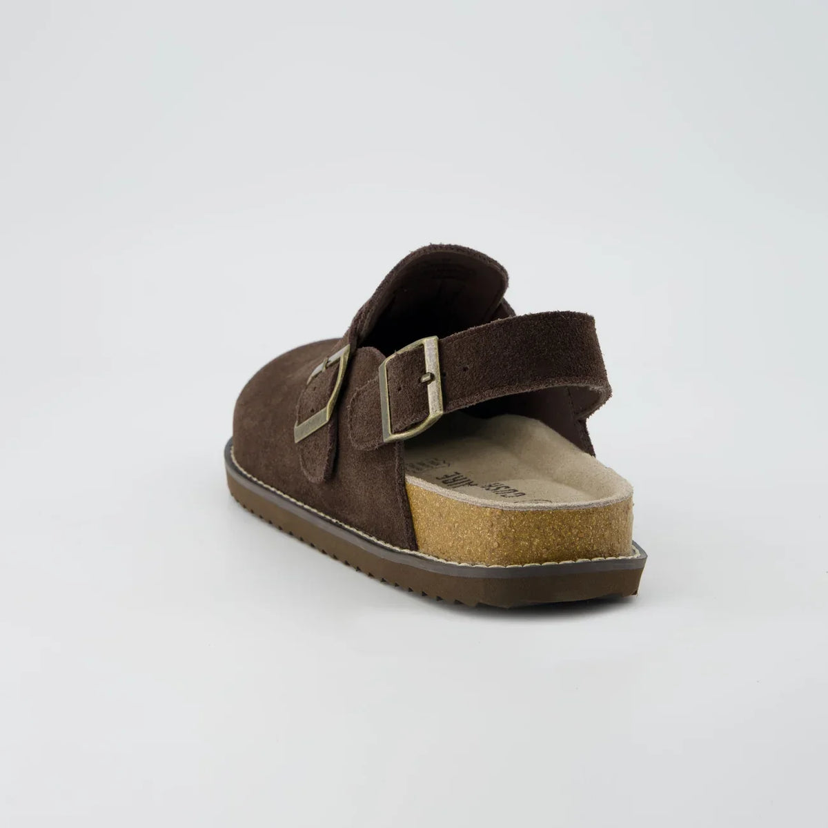 Retro Suede Double-Buckle Slip-On Sandals