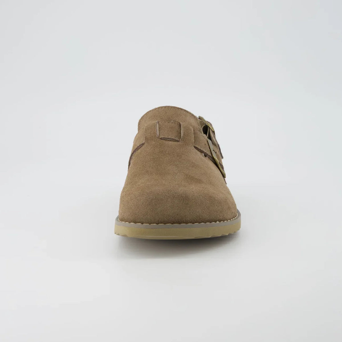 Retro Suede Double-Buckle Slip-On Sandals