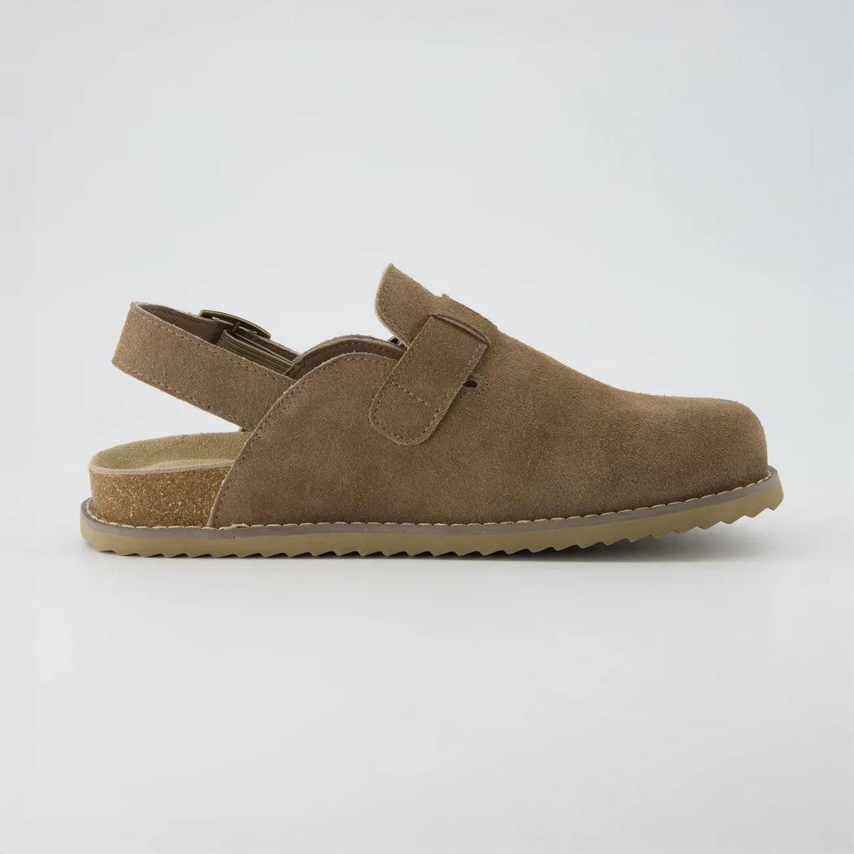 Retro Suede Double-Buckle Slip-On Sandals