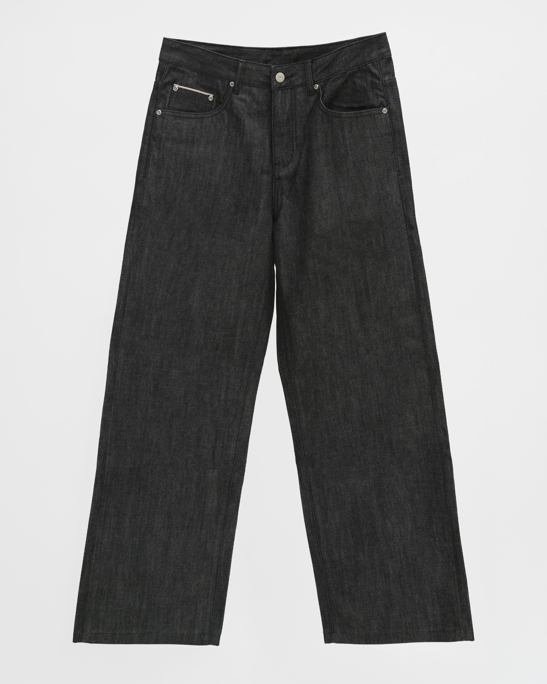 UNIFORM CUT BLACK JAPANESE SELVEDGE RELAXED FIT JEANS