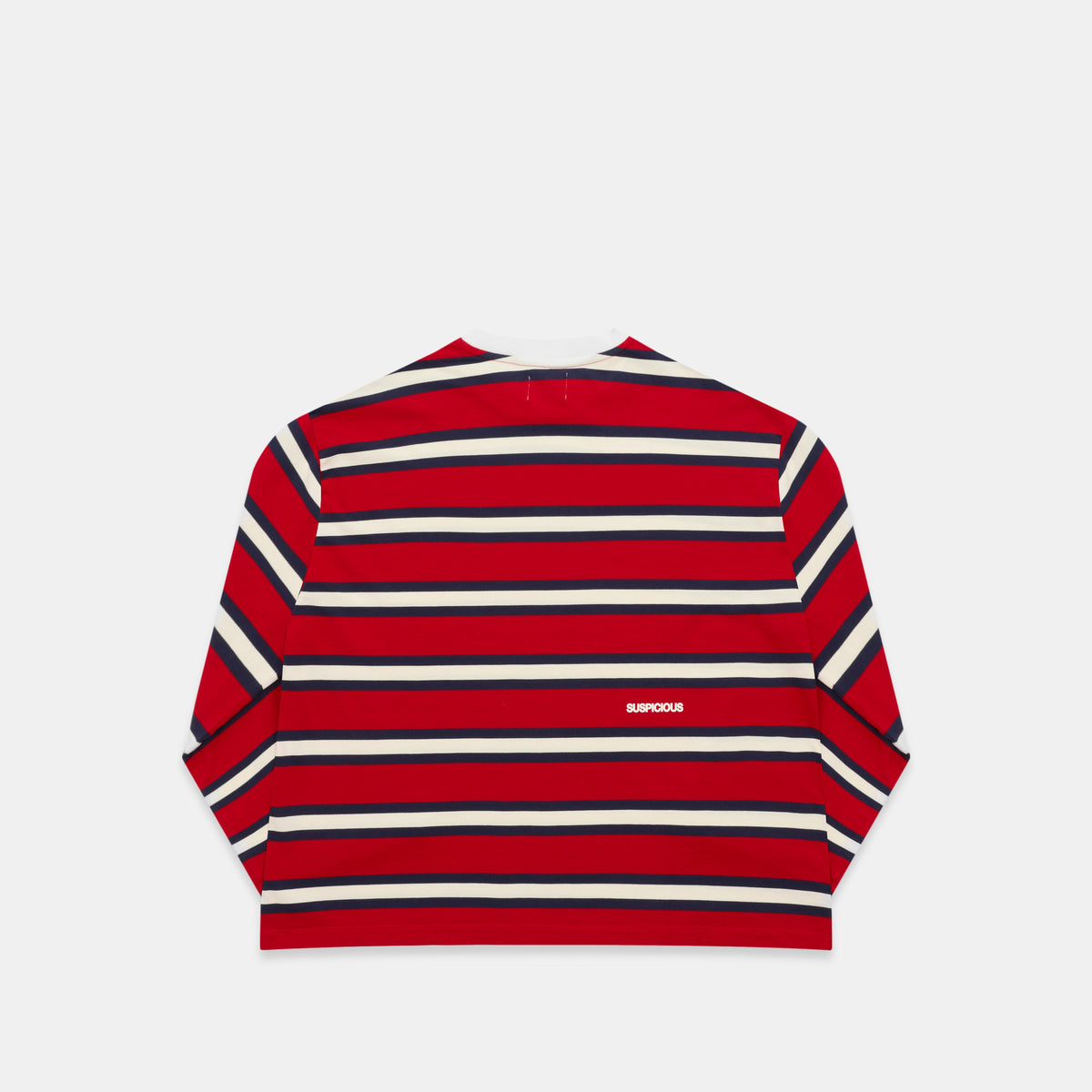Spring 1 / Suspicious Striped Longsleeve - Ruby Red & Nightfall
