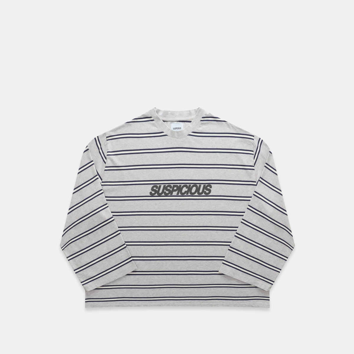 Bestsellers Variants / The Slanted Striped Longsleeve - Heather Grey