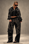 Ascent Black Rhinestone Sweatpants