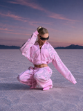 Ascent Pink Rhinestone Cropped Hoodie