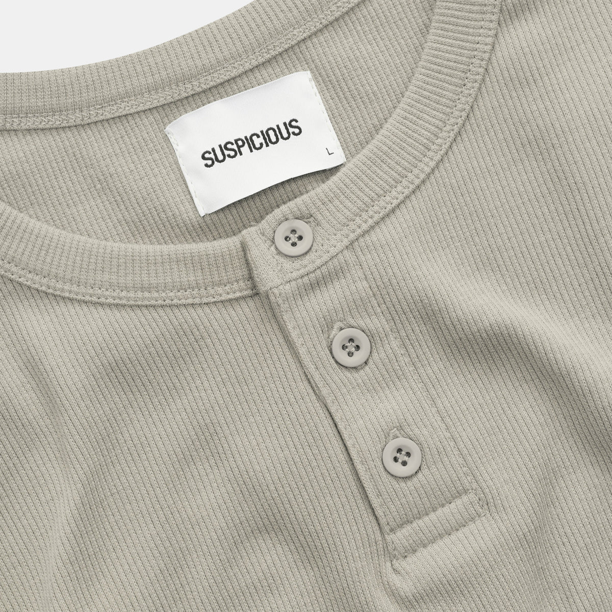 Core / Core Slim Ribbed Henley Longsleeve - Rhino