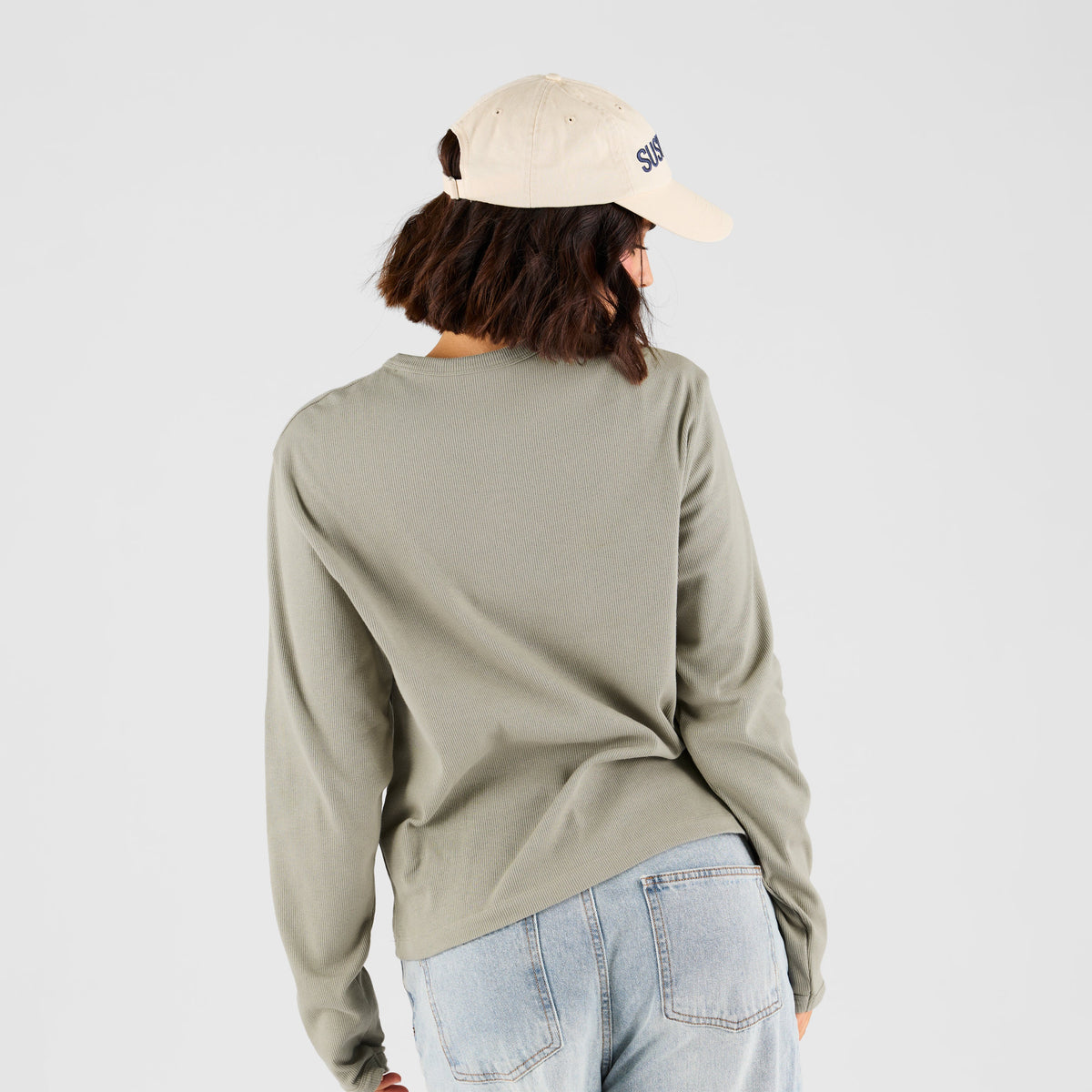 Core / Core Slim Ribbed Henley Longsleeve - Rhino