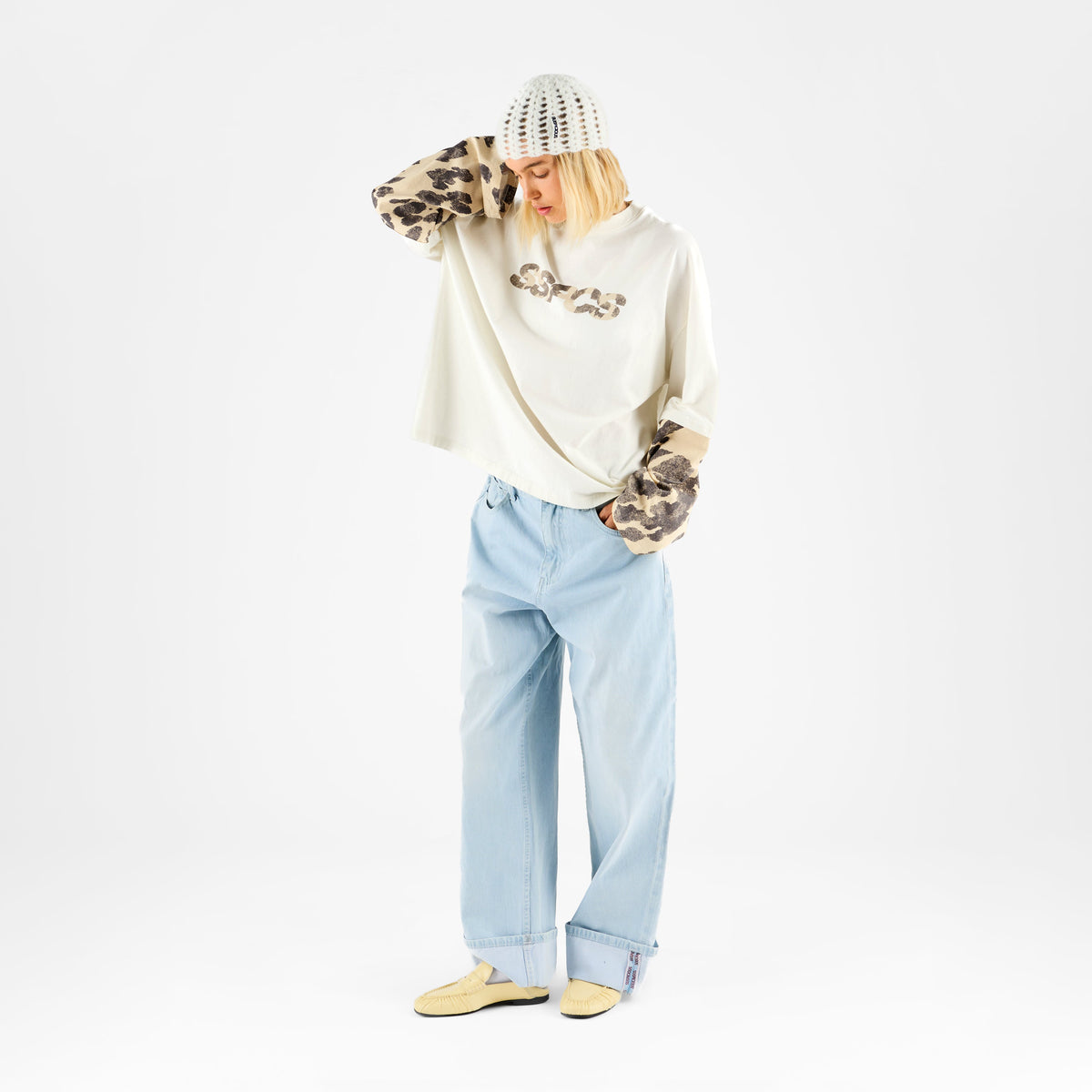 Suspicious Cowboys / Cow Layered Longsleeve - Natural